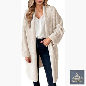 Oversized Chunky Knit Cardigan Sweater Long Sleeve Open Front Coatigan Jacket
